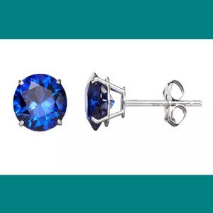 NWT 10k white gold with lab created sapphire